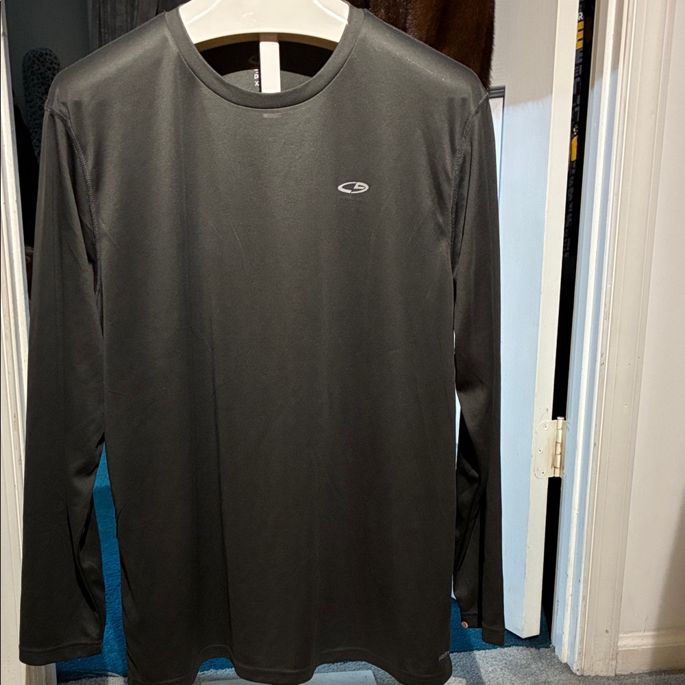 Champion Men's Dark Gray Duo Dry Long Sleeve Shirt